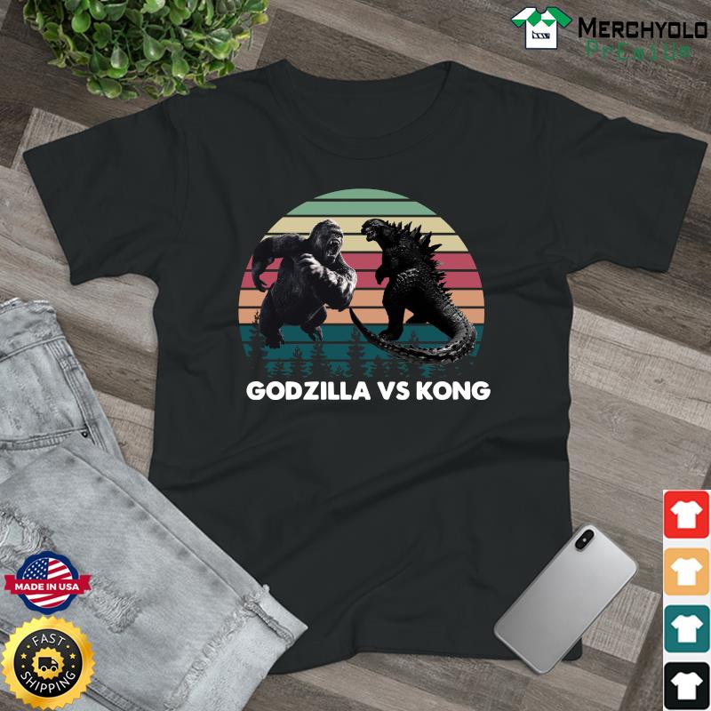 Godzilla vs Kong Shirt, Kaiju Godzilla Retro Kong Shirt Rodan Mothra Monster, Godzilla Shirt