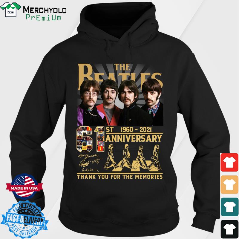 Official Thank You For The Memories The Beatles Abbey Road 61st Anniversary 1960 2021 Signatures Shirt Hoodie