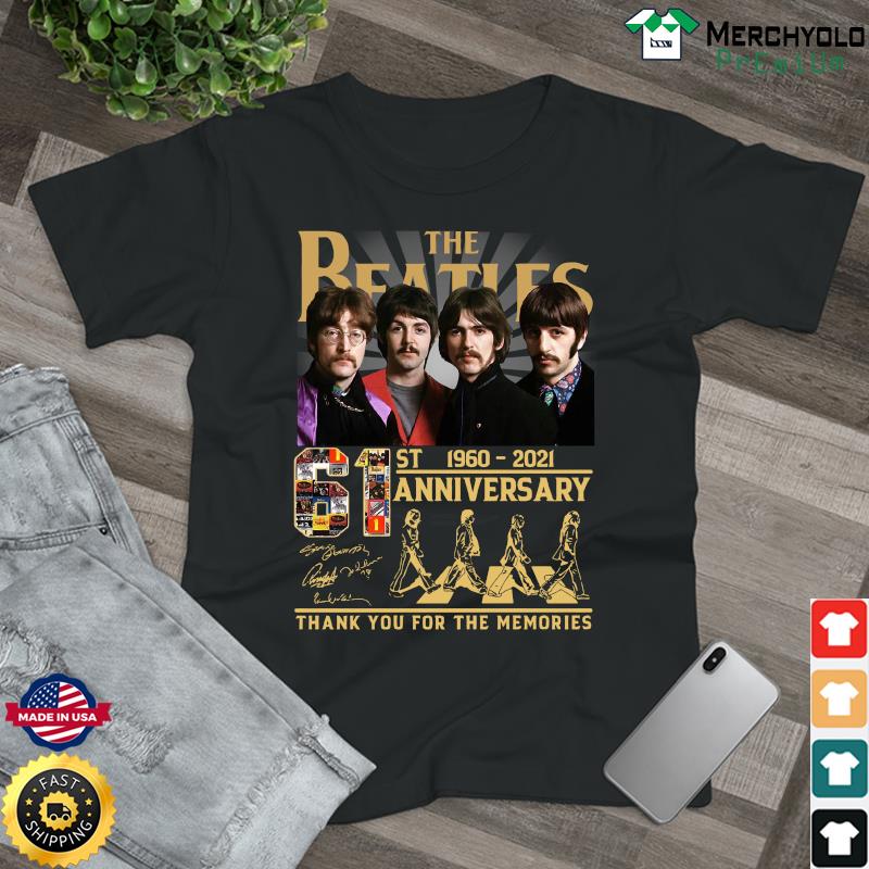 Official Thank You For The Memories The Beatles Abbey Road 61st Anniversary 1960 2021 Signatures Shirt