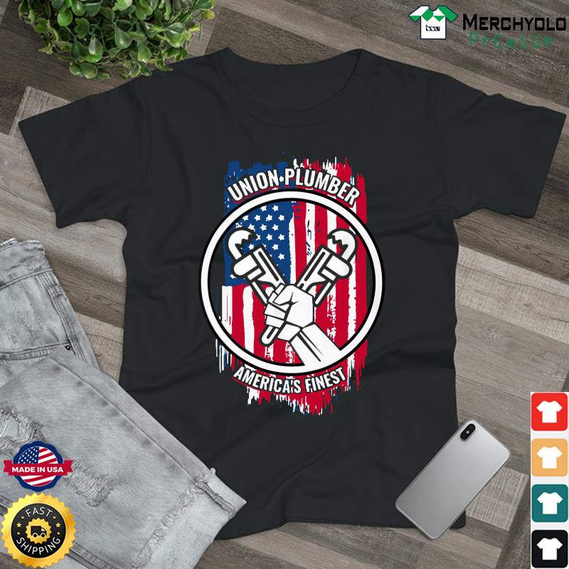 Official Union Plumber America's Finest American Flag Shirt