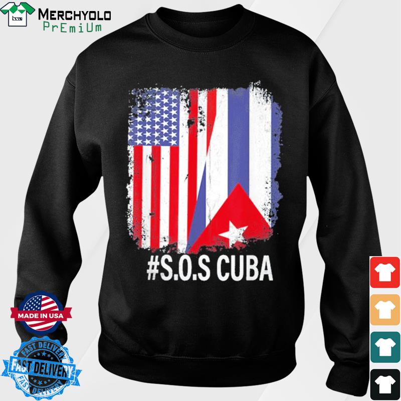 Download Cuba Half American Cuban Flag Sos Cuba Shirt Hoodie Sweater Long Sleeve And Tank Top