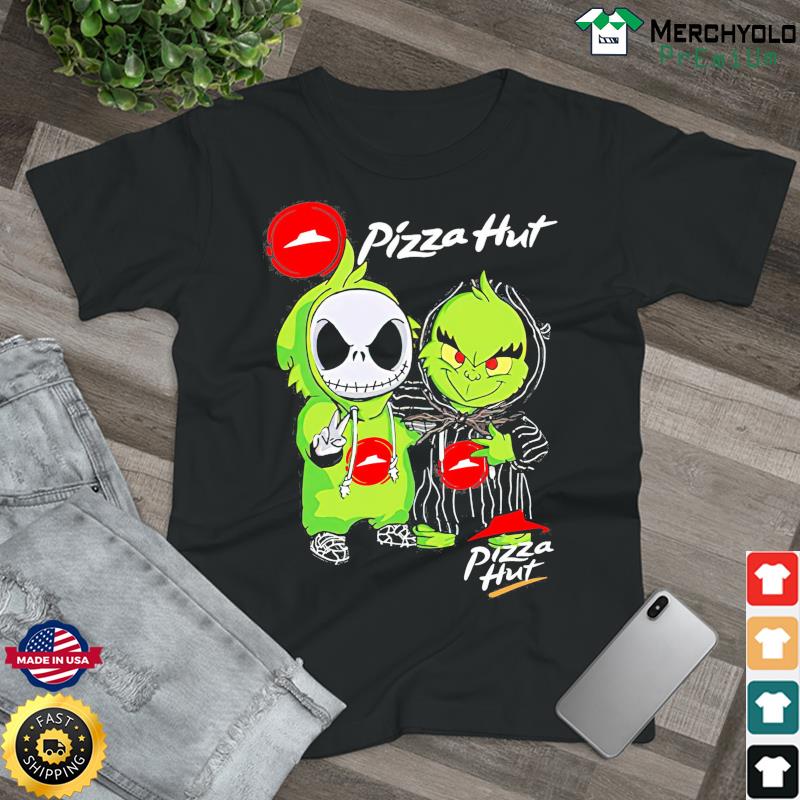 Official Baby Grinch And Jack Skellington Pizza Hut Shirt