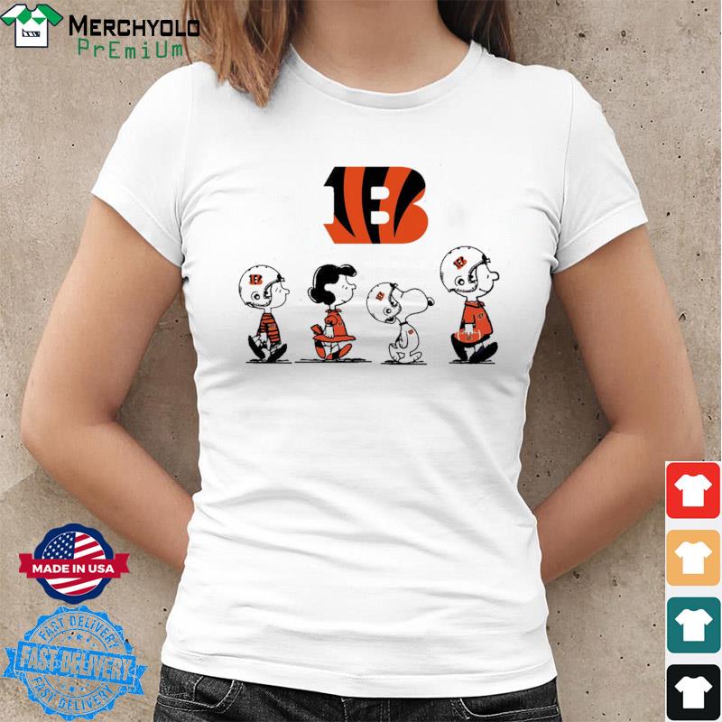 Cincinnati Bengals Peanuts characters in October we wear pink shirt, hoodie,  sweater, long sleeve and tank top