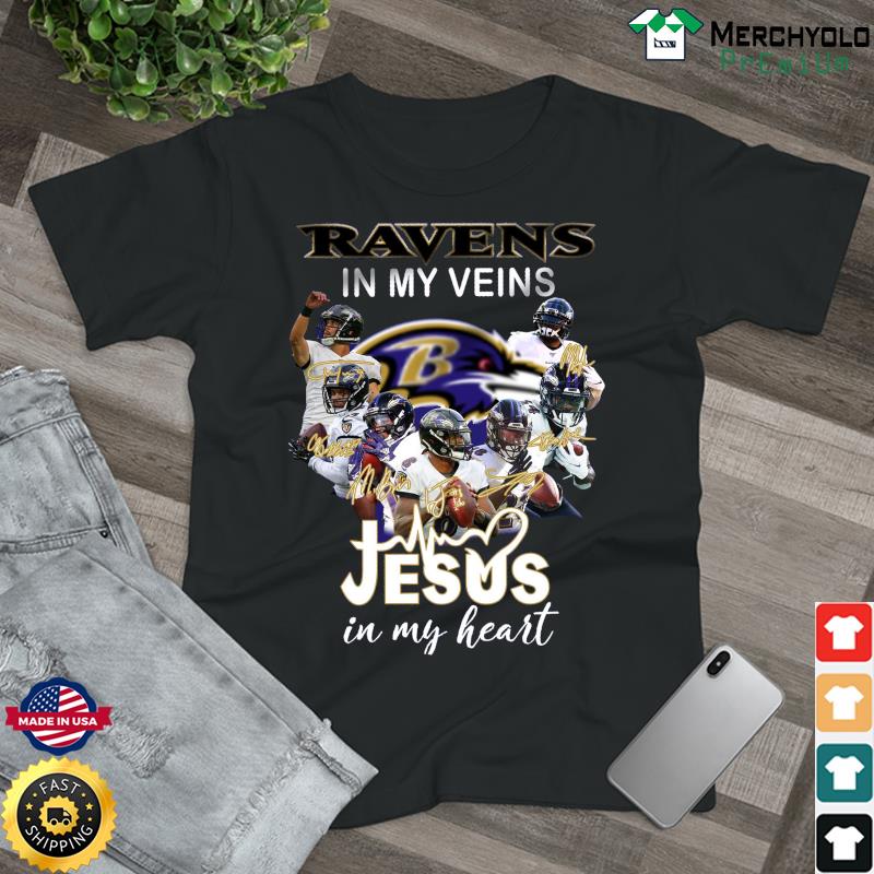 Baltimore Ravens In My Veins Jesus In My Heart T-shirts, hoodie, sweater,  long sleeve and tank top