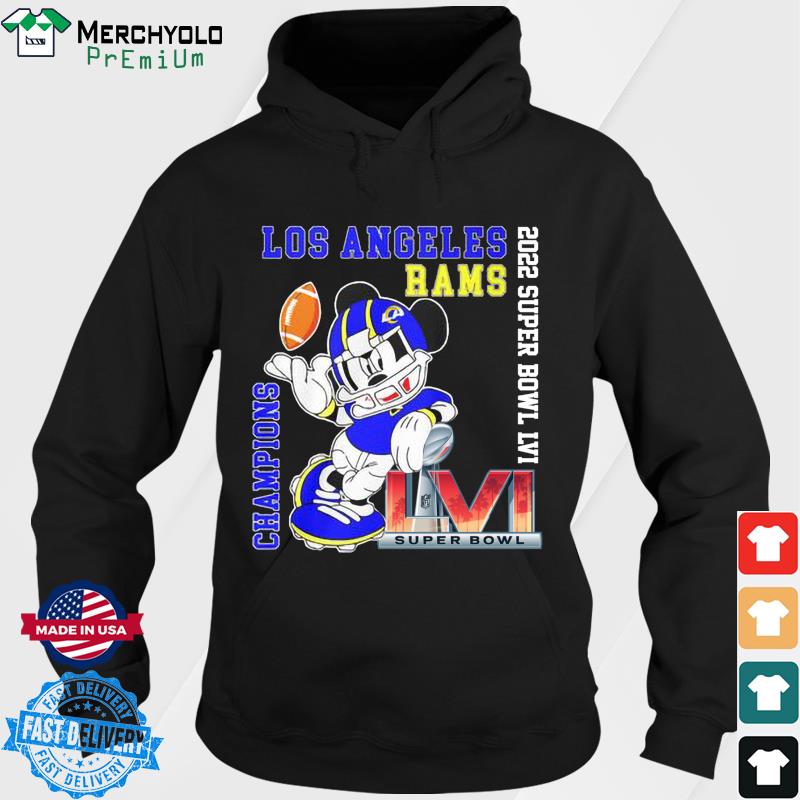 Super Bowl 2022 Mickey Los Angeles Rams Champions T-Shirt - REVER