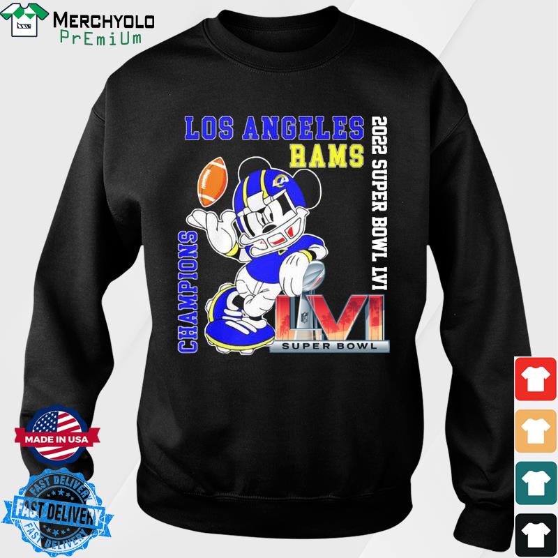 Super Bowl 2022 Mickey Los Angeles Rams Champions T-Shirt - REVER