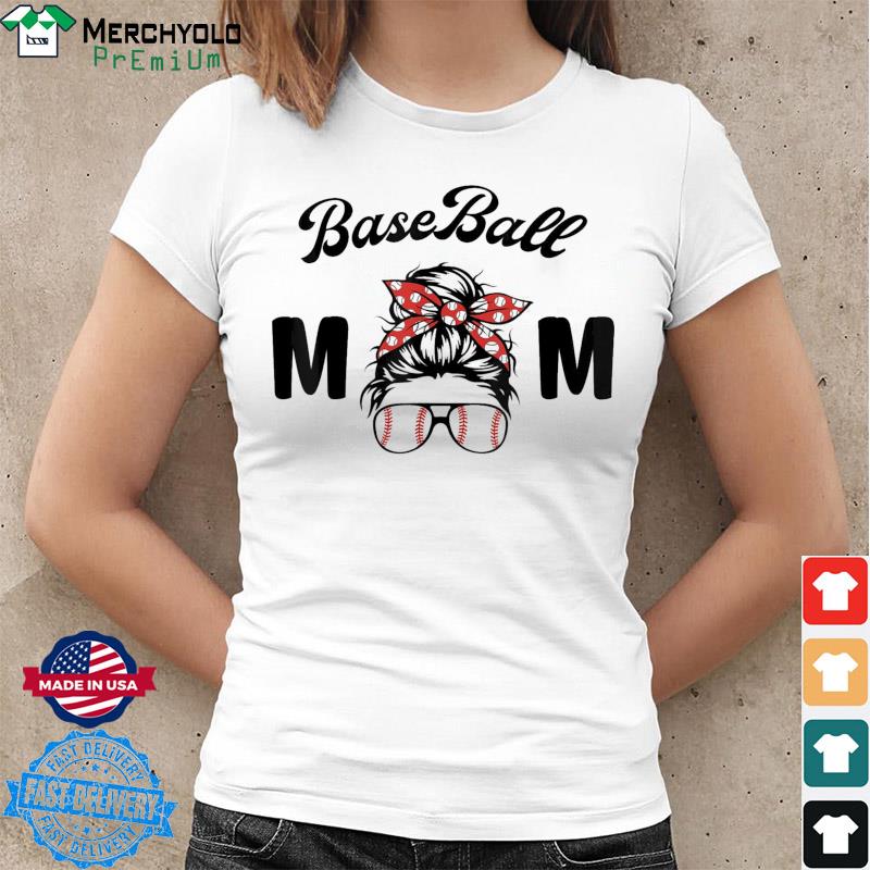 Bleached Baseball Mom Life Messy Bun Baseball Player Mom Shirt & Tank Top 